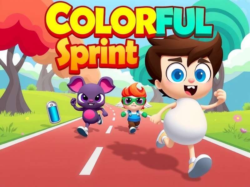 Colorful Sprint game banner showing colorful characters running